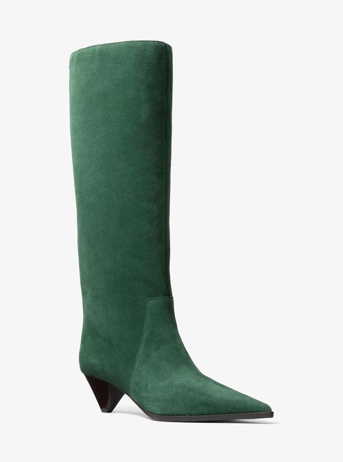 Michael Kors Jayla Suede Knee-High Boot in Green - size 6 by
