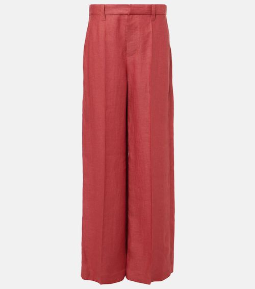 Hemp and linen wide-leg pants