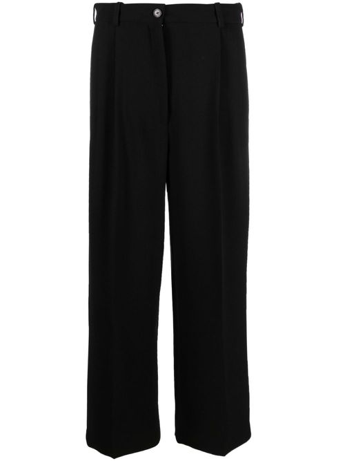 Baguette pleated wide-leg trousers - Black