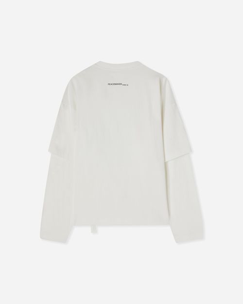 Men s Lighter Double Layer Boxy T-Shirt Snow White