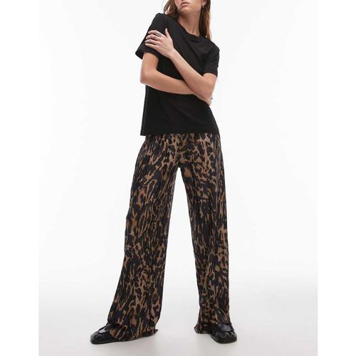 Topshop Womens smudge leopard plisse trouser in multi - Multicolour - X-Sma