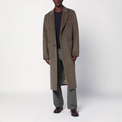 Moss-coloured wool blend coat