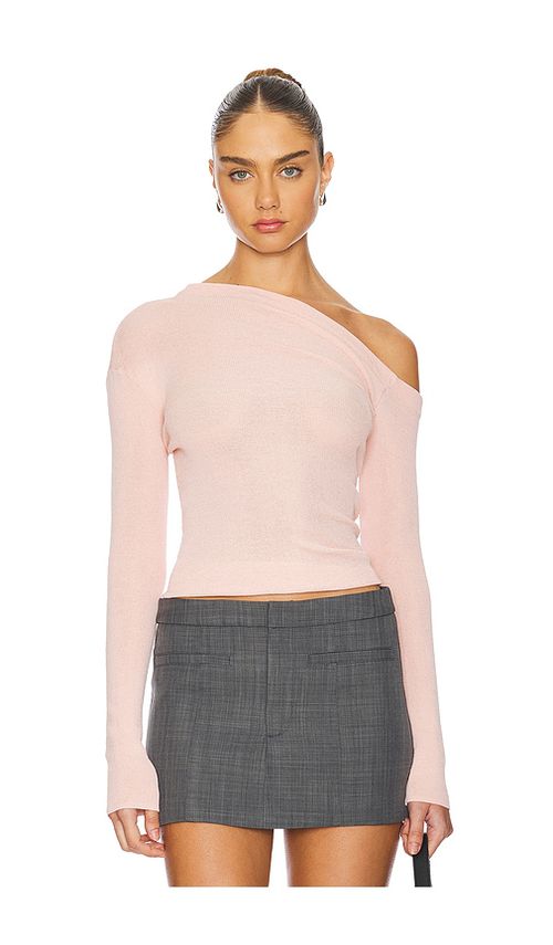 Lovers and Friends Katalina Off The Shoulder Sweater in Light Grey. L. Also in XS, S