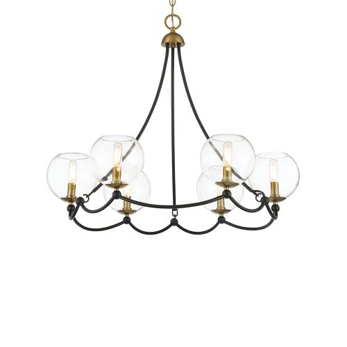 Coal And Soft Brass Chandelier from the Kearney Park Collection