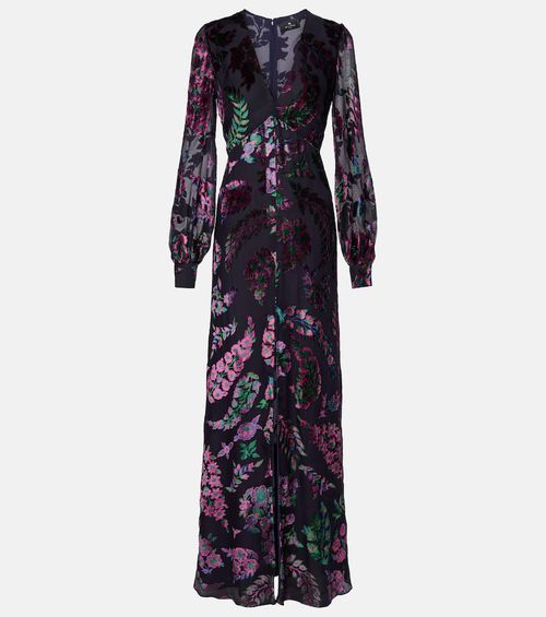 Embroidered sheer gown