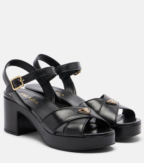 Leather platform sandals