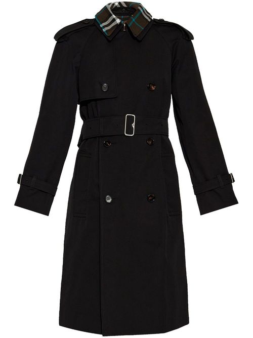 Detachable-collar trench coat - Black