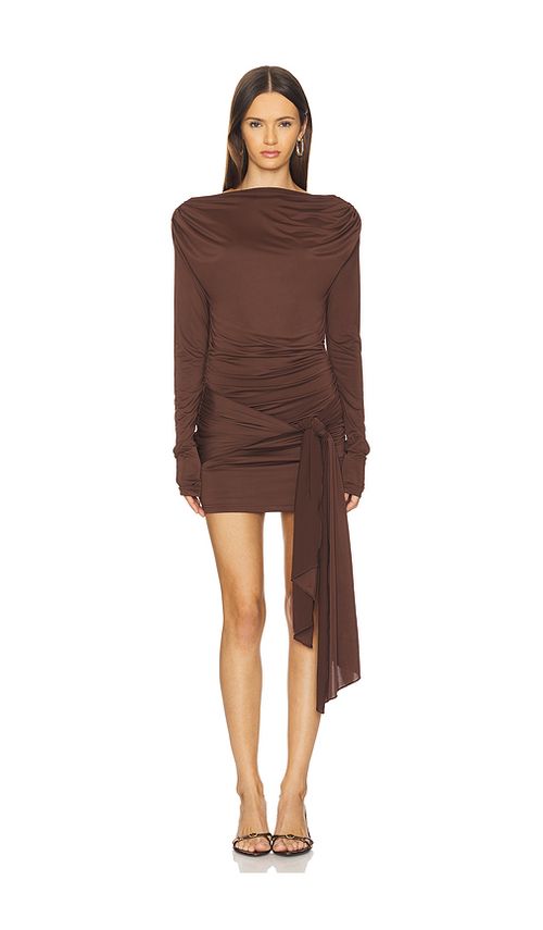 Superdown Miram Mini Dress In Dark Brown in Dark Brown. XS also in L, M, S