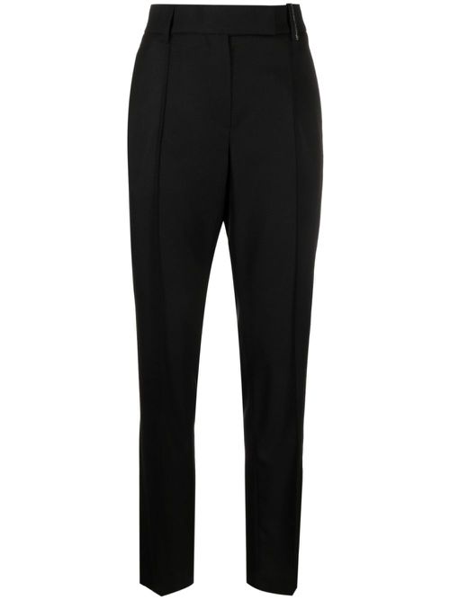 Embellished tailored wool trousers - Black