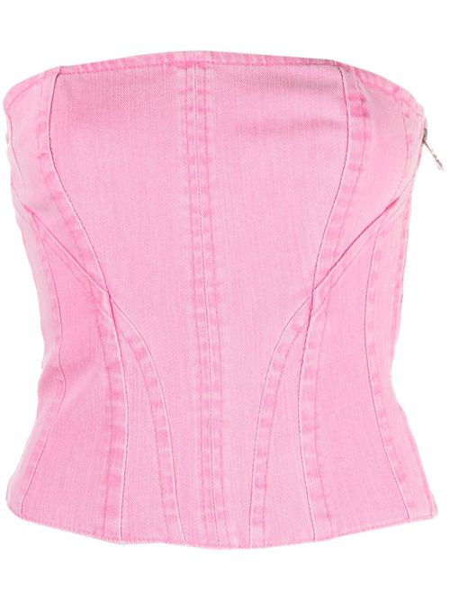 Essential denim bustier top - Pink