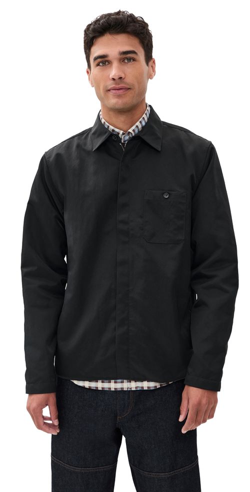 Karl Nylon Zip Shirt Jacket Black