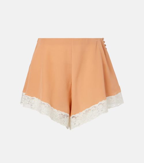 Chloé Lace-trimmed silk shorts