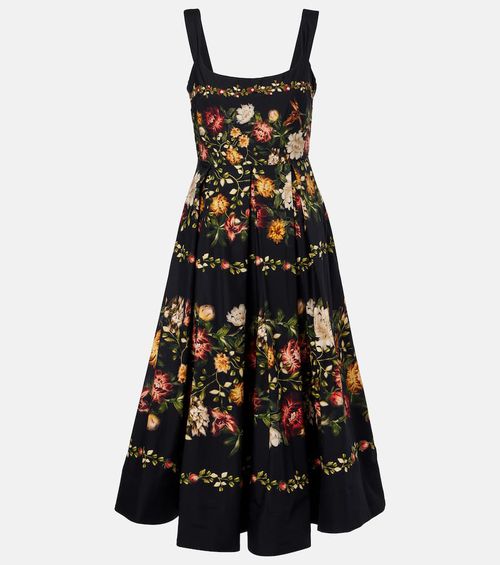 Alcaparra floral cotton midi dress