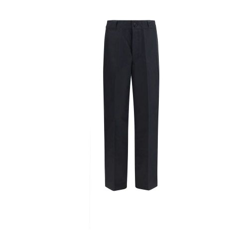 Wide-Leg Technical Canvas Trousers — Black