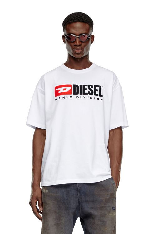 T-shirt with patch logo - T-Shirts - Man - White