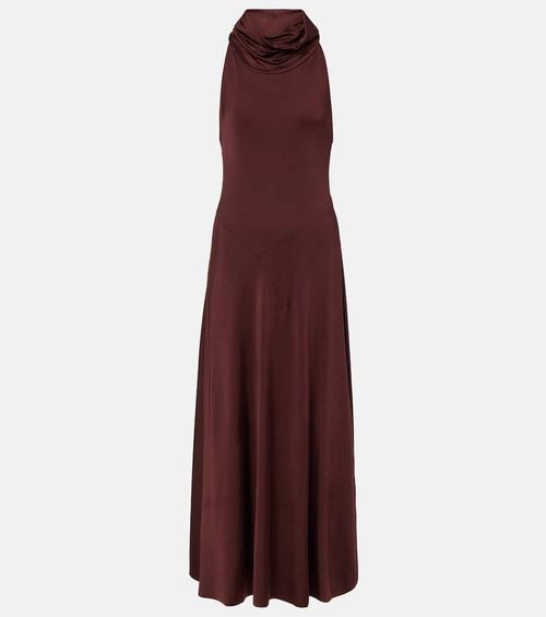 Hooded jersey midi dress