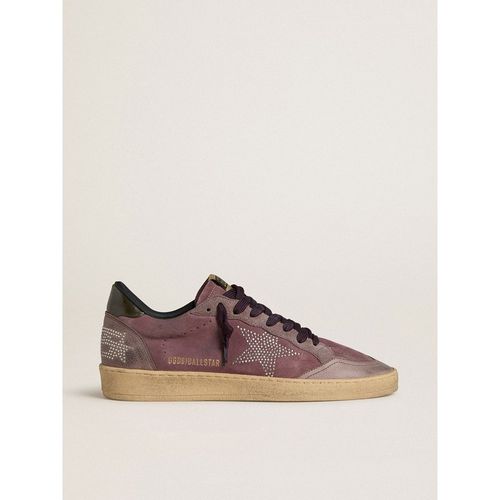 Golden Goose - Men's Ball Star In Purple Suede With Star With Silver Studs And Black Naplak Heel Tab, Man
