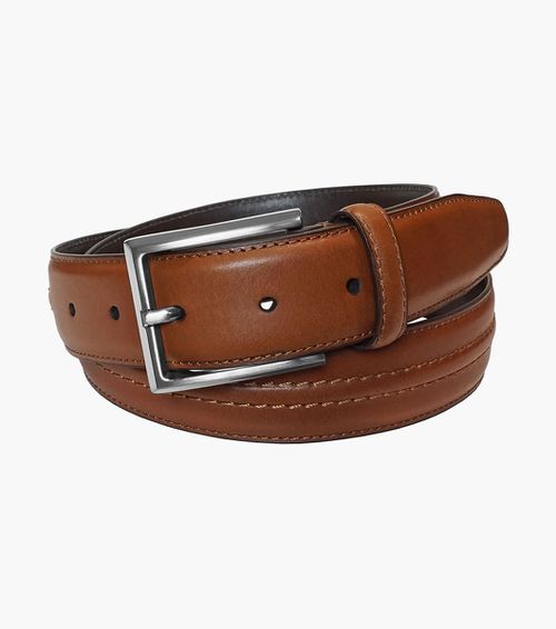 Florsheim Shoes Caprio Genuine Leather Belt Cognac