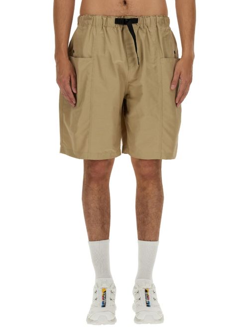 Beige Solid Shorts