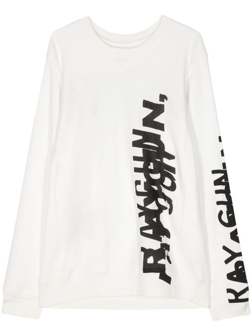 Graffiti-print long-sleeve sweatshirts - White