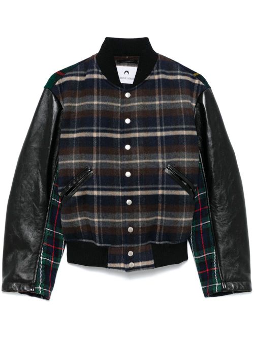 Regenerated tartan bomber jacket - Blue