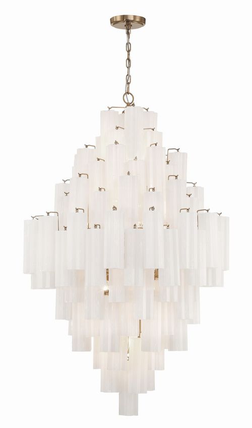 Aged Brass 20 Light Chandelier from the Addis Collection