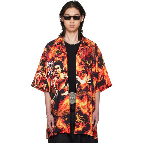 BRUCE LEE x LỰU ĐẠN Black & Orange Sleaze Shirt