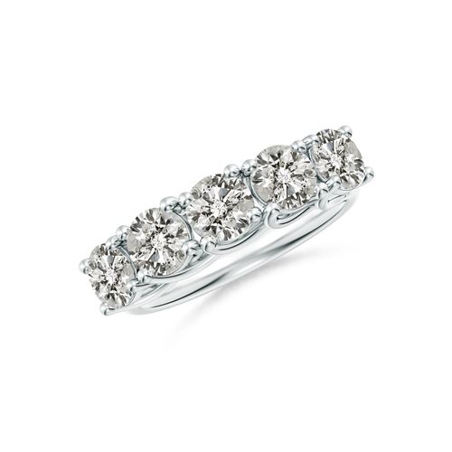 Angara 2.0 Carats Half Eternity Five Stone Diamond Wedding Band in 18K White Gold