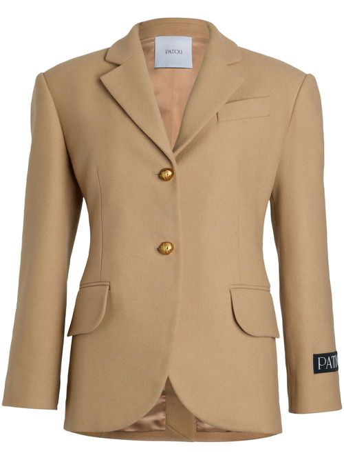 Single-breasted virgin-wool blazer - Neutrals