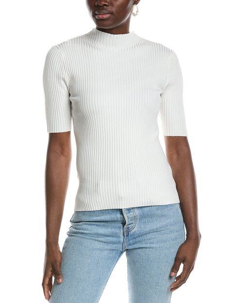 Ribbed Mock Neck Pullover