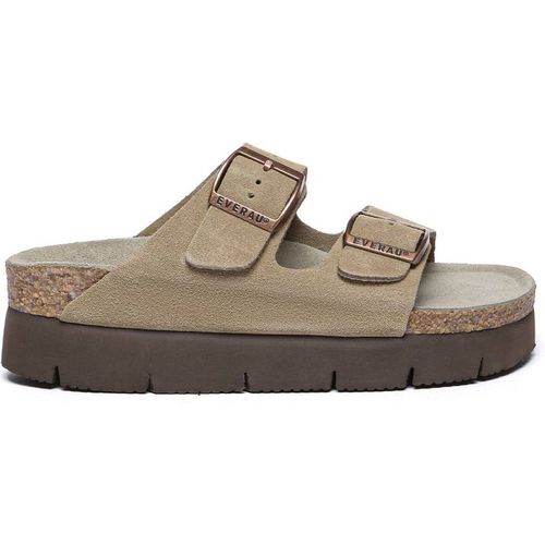 Everau Australia Fibre Sandal Platform With Rubber Sole In Taupe