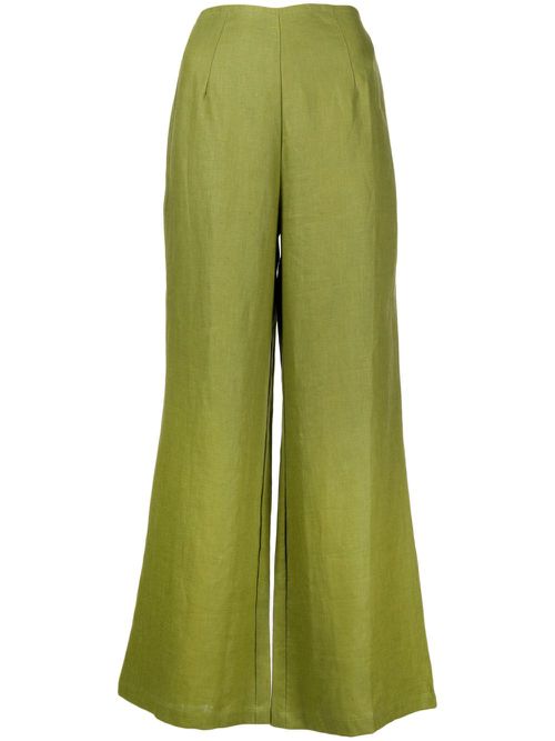 Ottavio linen flared trousers - Green