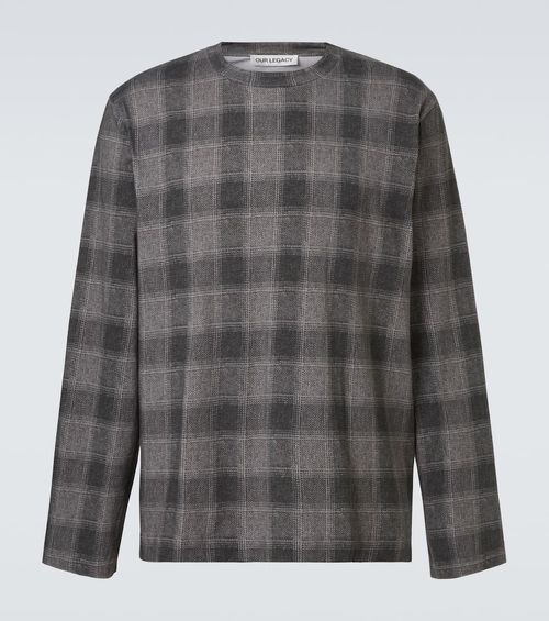 Box checked cotton jersey T-shirt