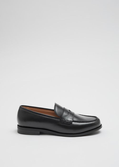 Leather Penny Loafers - Black