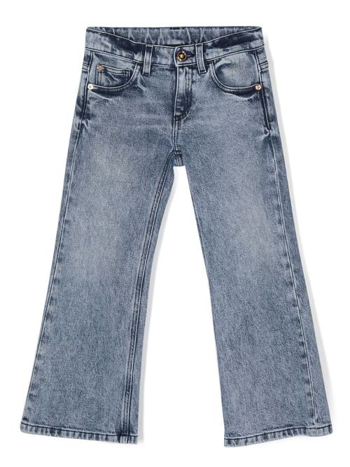 Logo-patch straight-leg jeans - Blue
