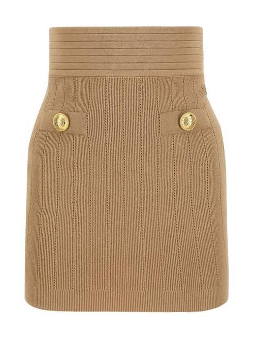 Decorative button mini skirt - Black