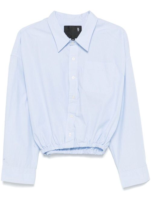 Elasticated-hem blouse - Blue