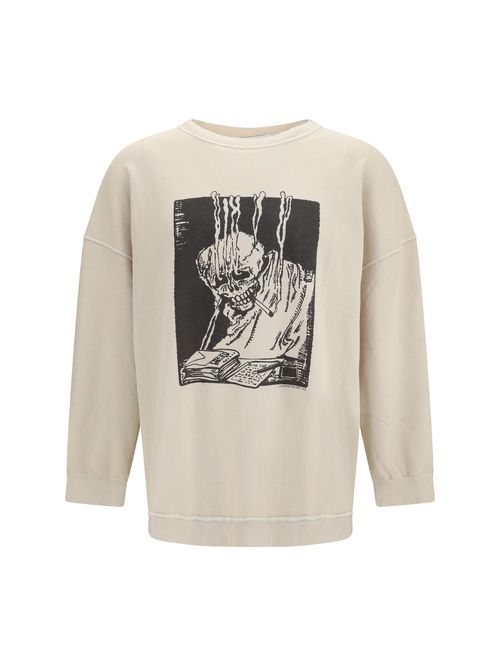 Graphic Print Sweatshirt — Beige