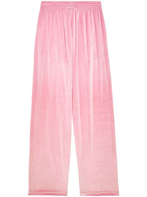 Wide-leg velvet trousers - Pink