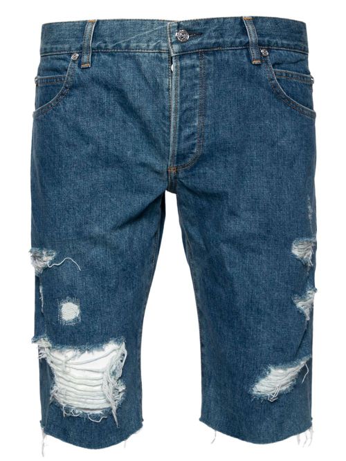 Ripped denim shorts - Blue