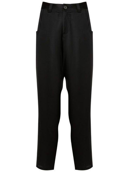 Straight-leg silk trousers - Black