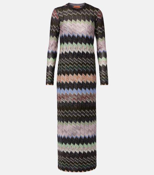 Jacquard lamé maxi dress