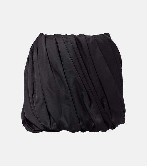 Pleated satin miniskirt