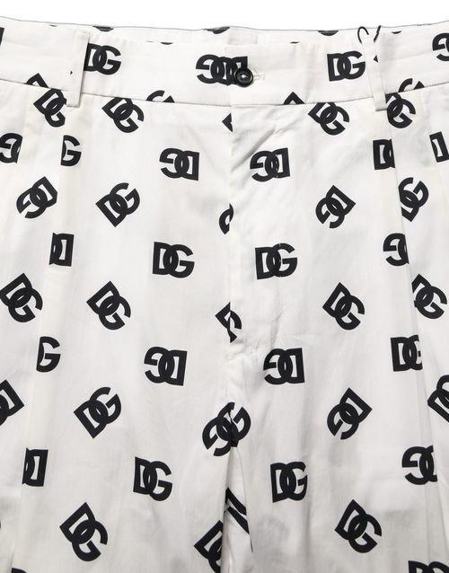 Logo-Print Cotton Trousers — White