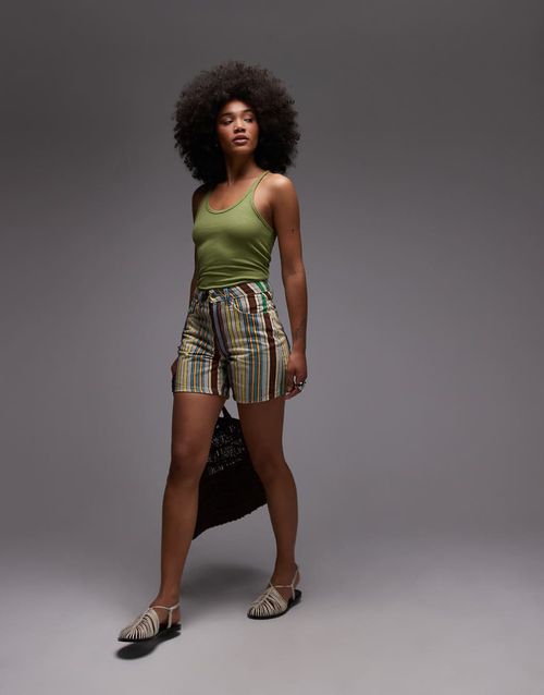 Denim Editor short in multi stripe