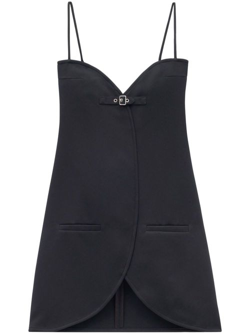 Ellipse buckle-strap twill dress - Black