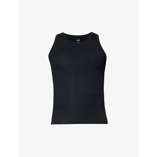 Mens Black Sculpt Regular-fit Stretch-cotton Tank top 