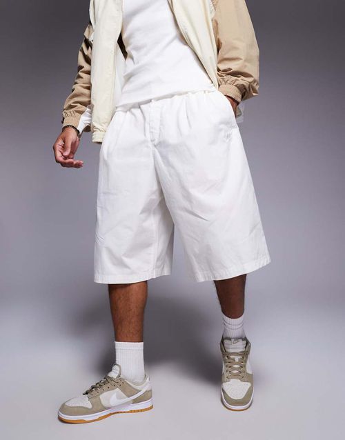 Club oversized shorts in cream-White