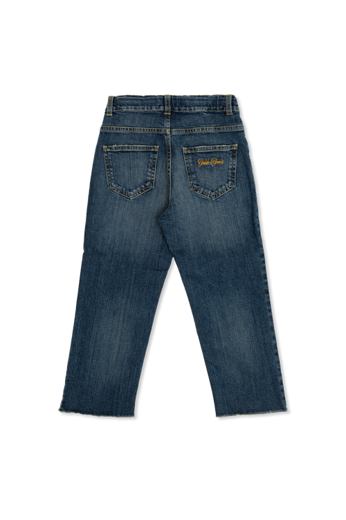 Jeans With Logo, Unisex, Navy Blue