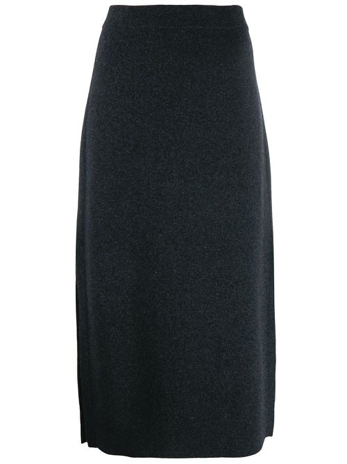 Side slit knitted skirt - Grey